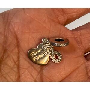 Pandora Forever Friends Infinity Heart Dangle Charm Women OS Silver CZ 791948CZ